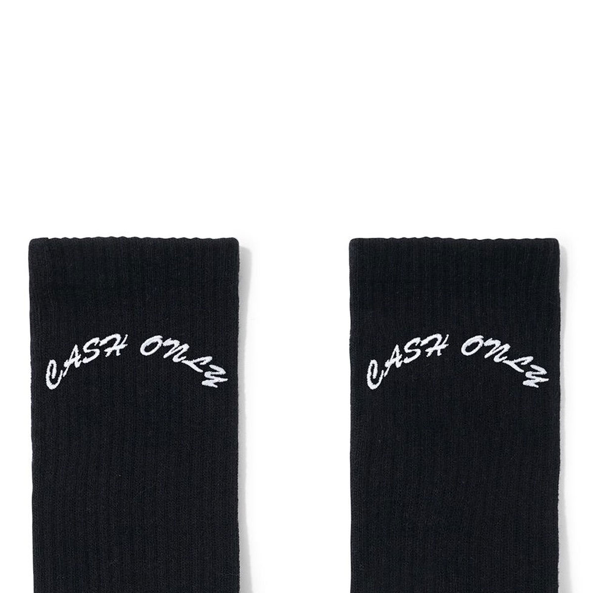 Cash Only Logo Crew Socks Black