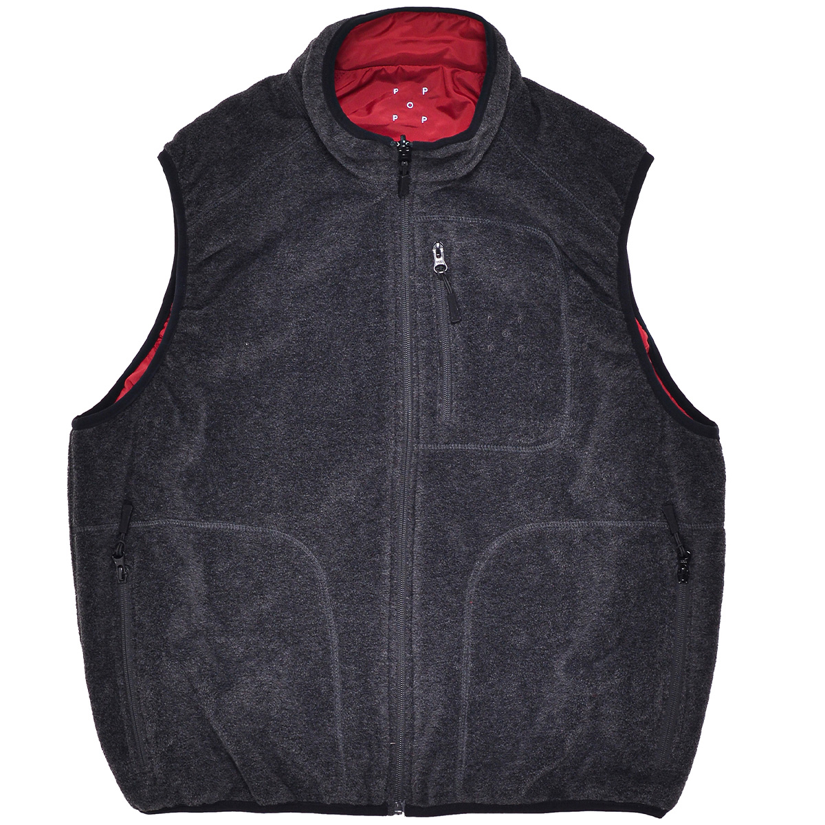 POP Reversible Vest Anthracite/Rio Red