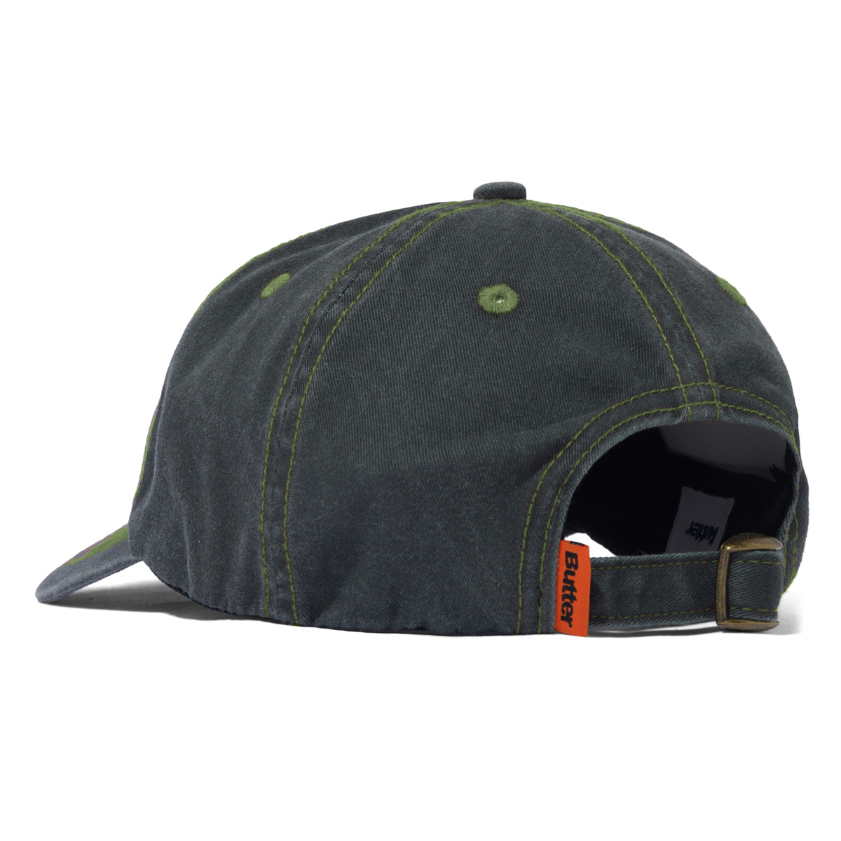 Butter Goods Rounded Logo 6 Panel Cap Washed Black