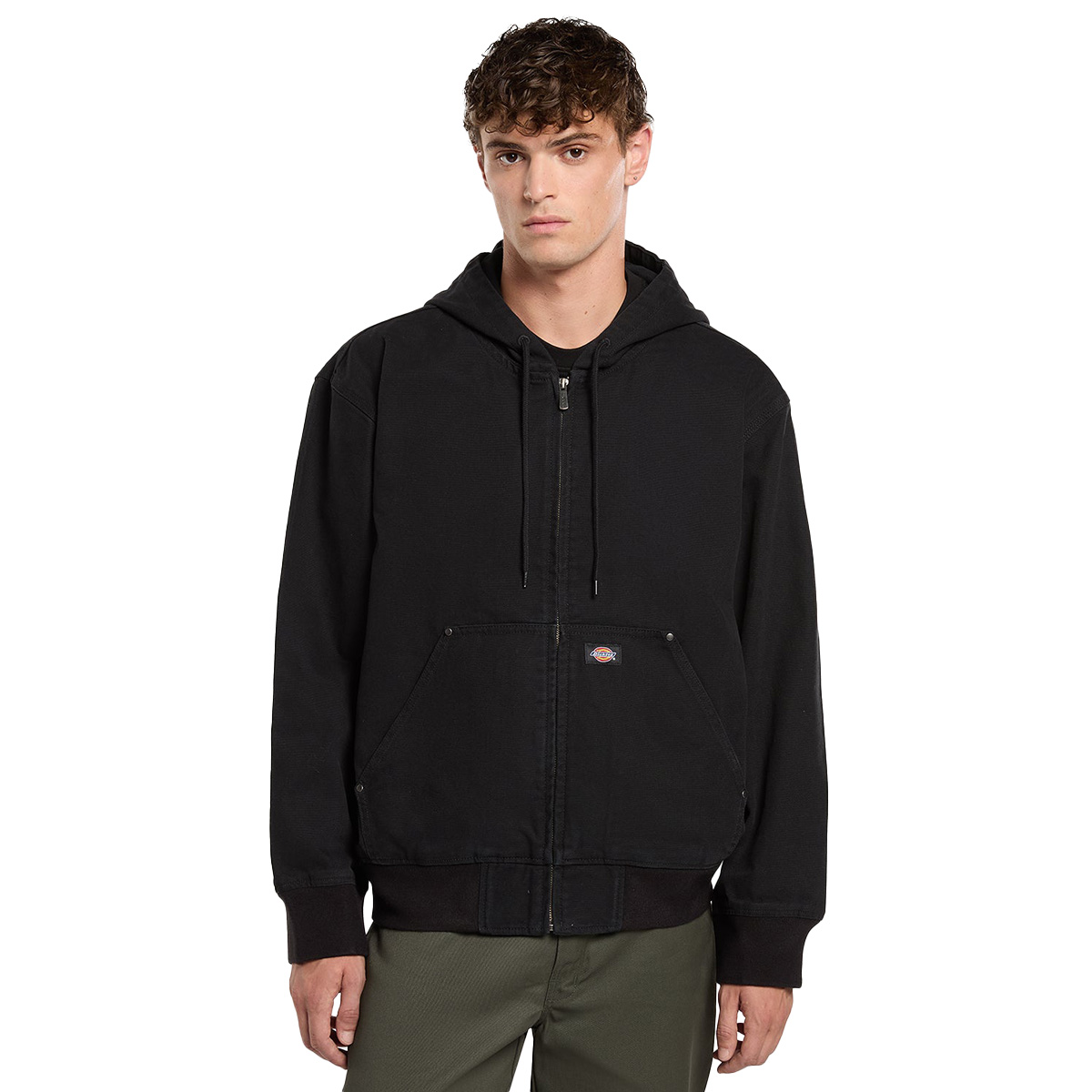 Dickies Unlined Canvas Hooded Bomber Jacket Black
