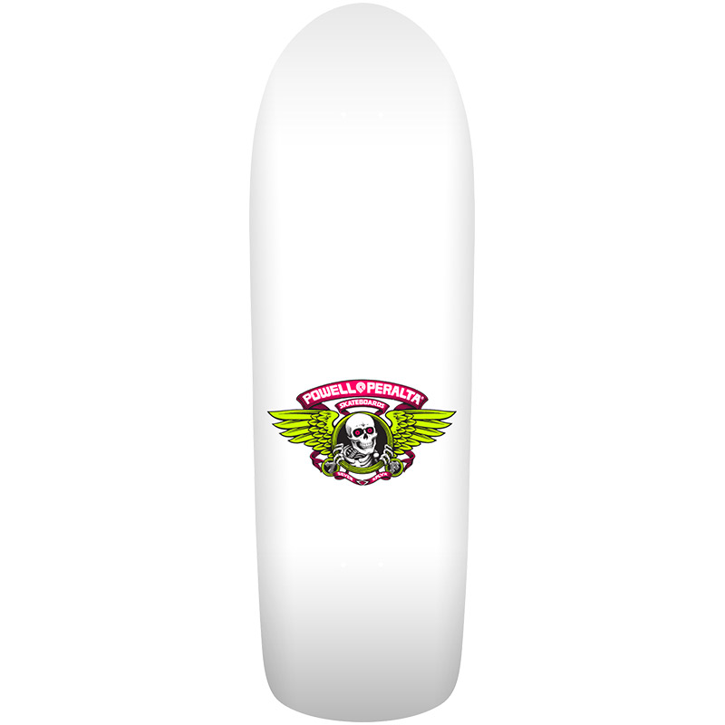 Powell Peralta Old School Ripper Skateboard Deck White/Pink Shape 144 10.0