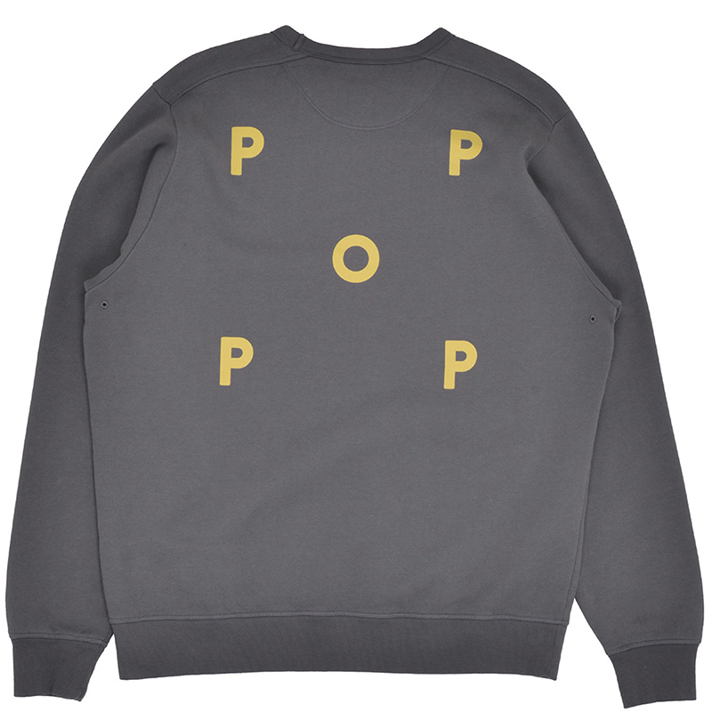 Pop Trading Company Logo Crewneck Sweater Charcoal/Cress Green