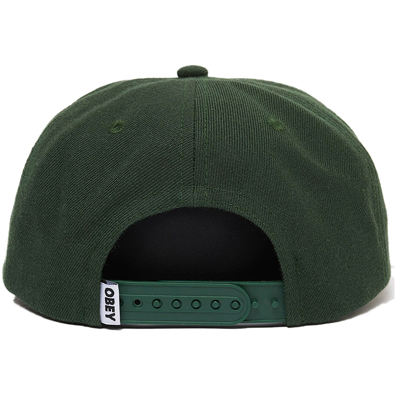 Obey Devil 6 Panel Classic Snapback Cap Dark Cedar