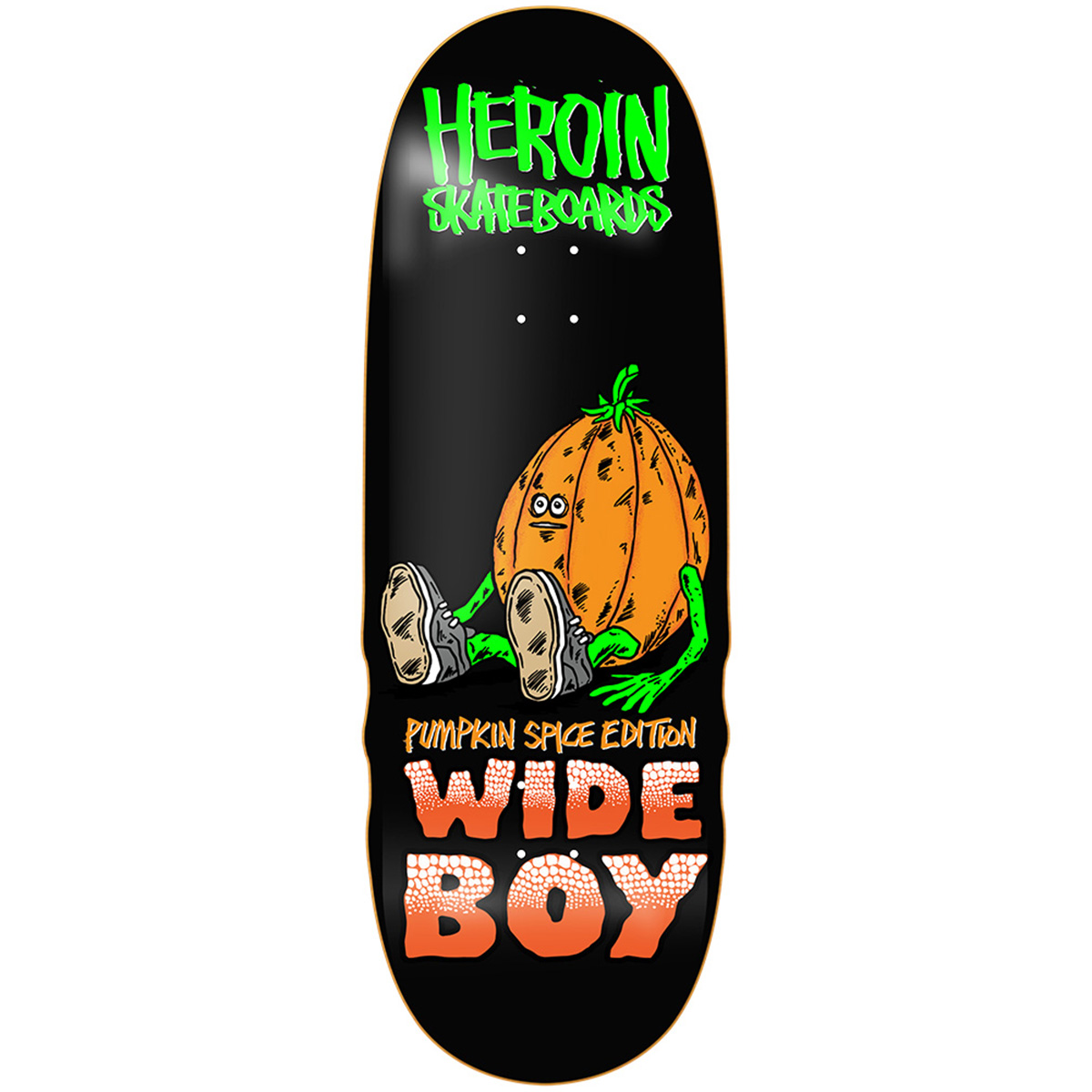 Heroin Pumpkin Spice Wide Boy Skateboard Deck 10.75