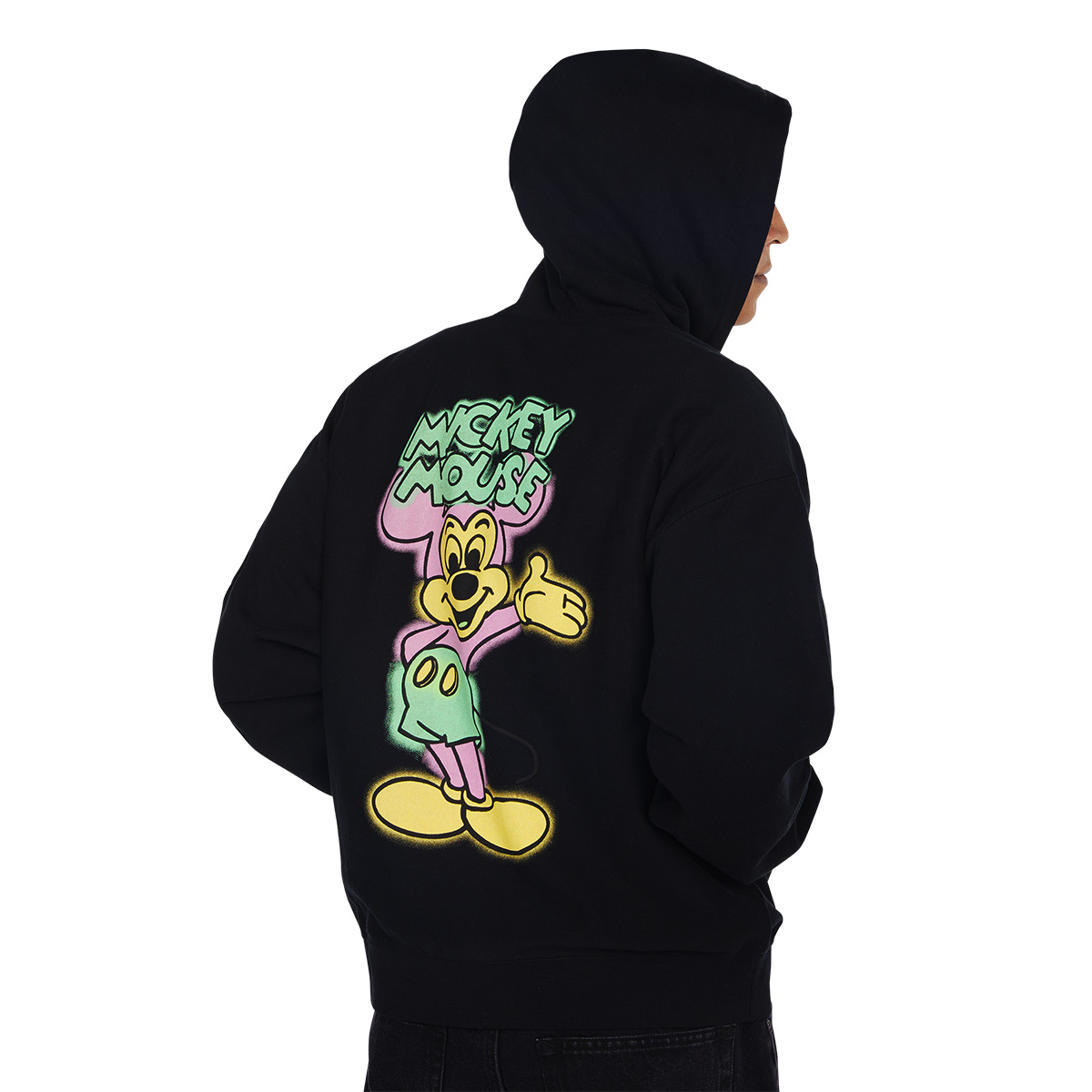 HUF x Mickey Mickey Spray Full Zip Hooded Sweater Black