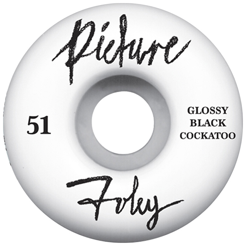 Picture Wheel Co Ben Horton Glossy Black Cockatoo Conical Shape Wheels 101A 51mm Picture Wheel Co Ben Horton Glossy Black Cockatoo Conical Shape Wheels 101A 51mm