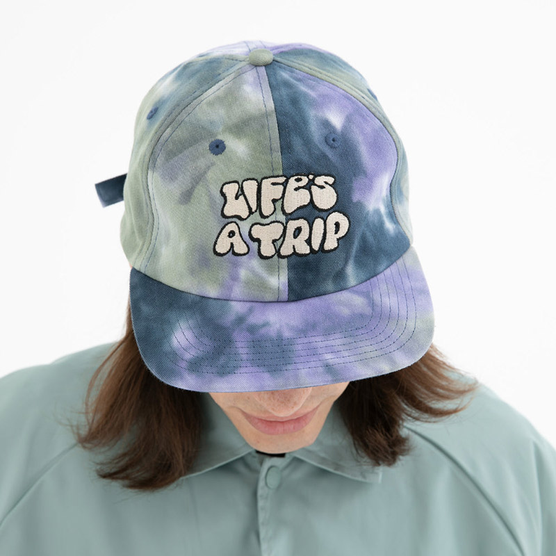 RIPNDIP Lifes A Trip 6 Panel Hat Black / Sage / Dark Slate Tie Dye RIPNDIP Lifes A Trip 6 Panel Hat Black / Sage / Dark Slate Tie Dye