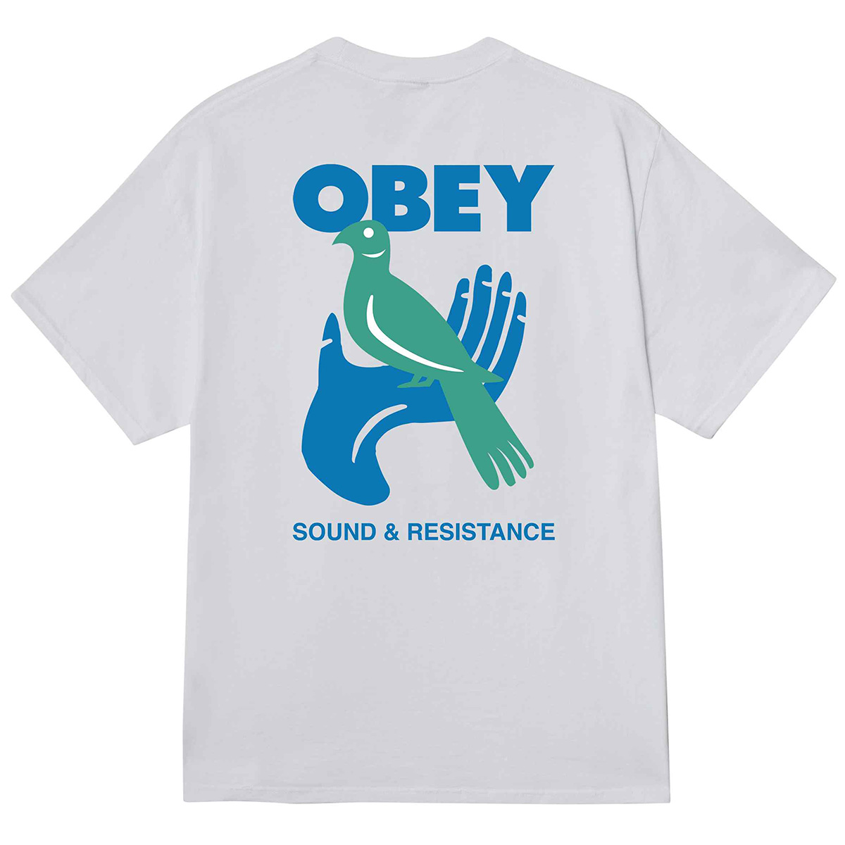 Obey Sound & Resistance Bird T-Shirt White Obey Sound & Resistance Bird T-Shirt White