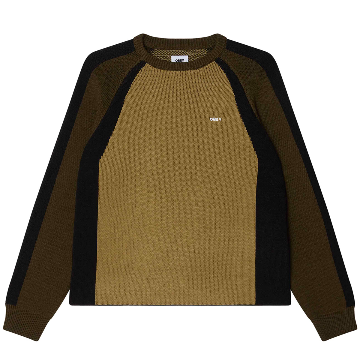 Obey Raglan Sweater Mermaid Green Obey Raglan Sweater Mermaid Green