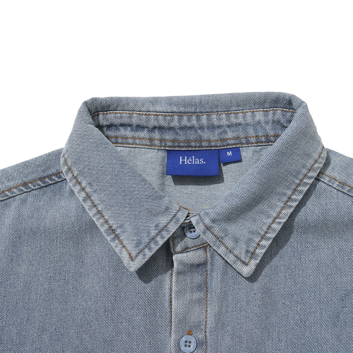 Helas Bad Washed Denim Shirt Light Blue Helas Bad Washed Denim Shirt Light Blue