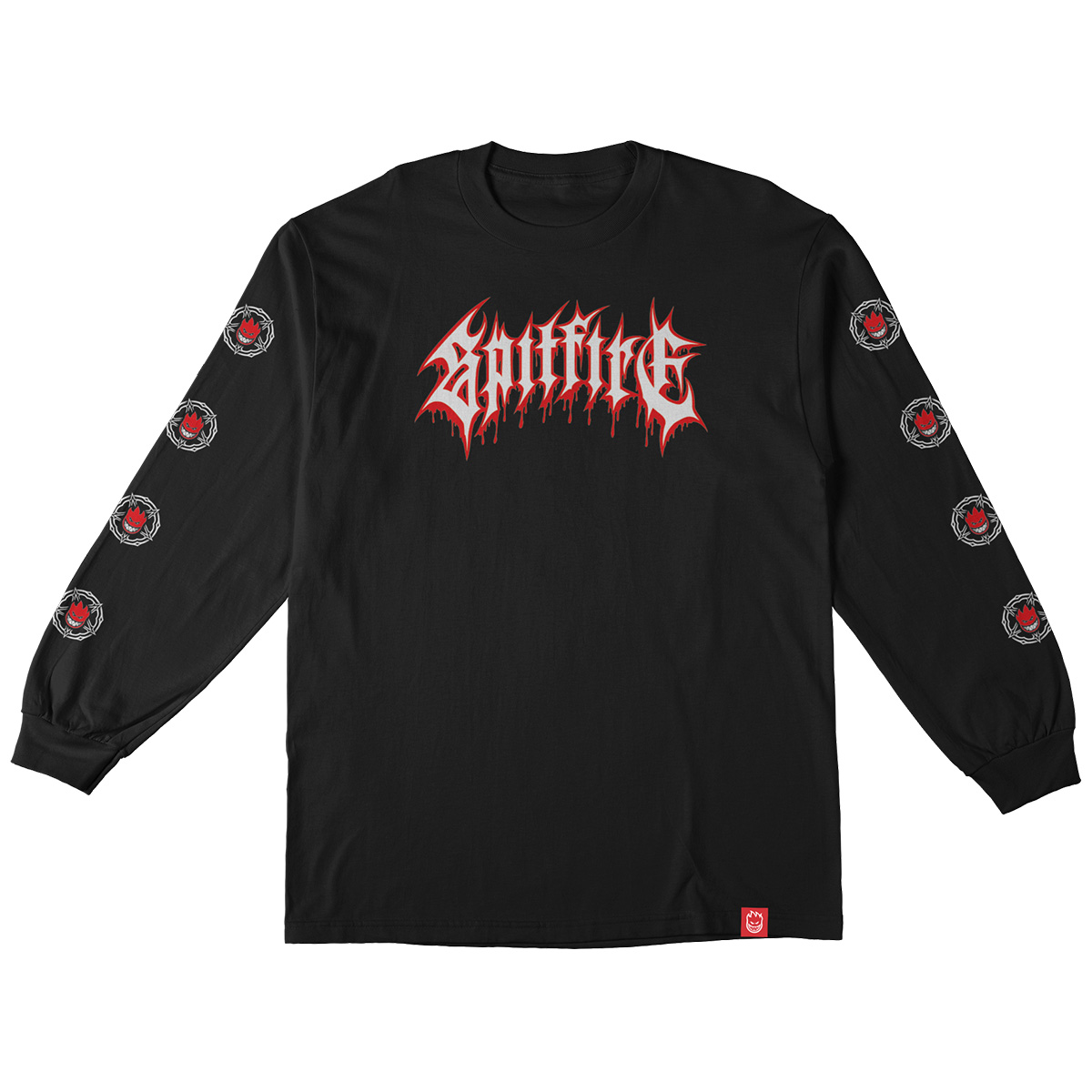 Spitfire Pentagram Drip Premium Print Longsleeve T-Shirt Black