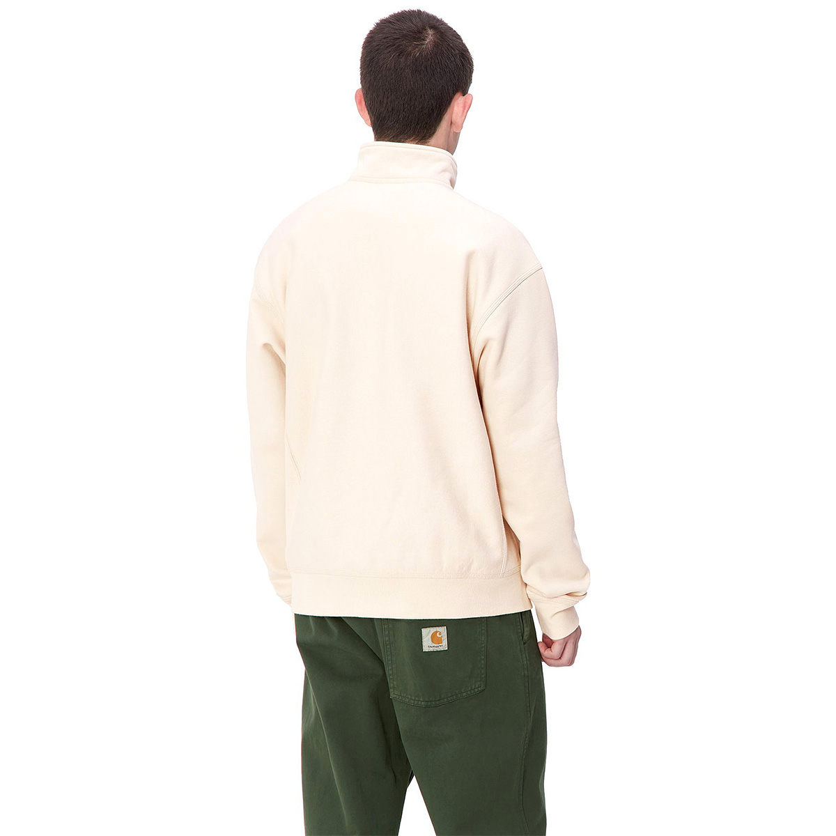 Carhartt WIP Half Zip American Script Sweater Moonbeam Carhartt WIP Half Zip American Script Sweater Moonbeam