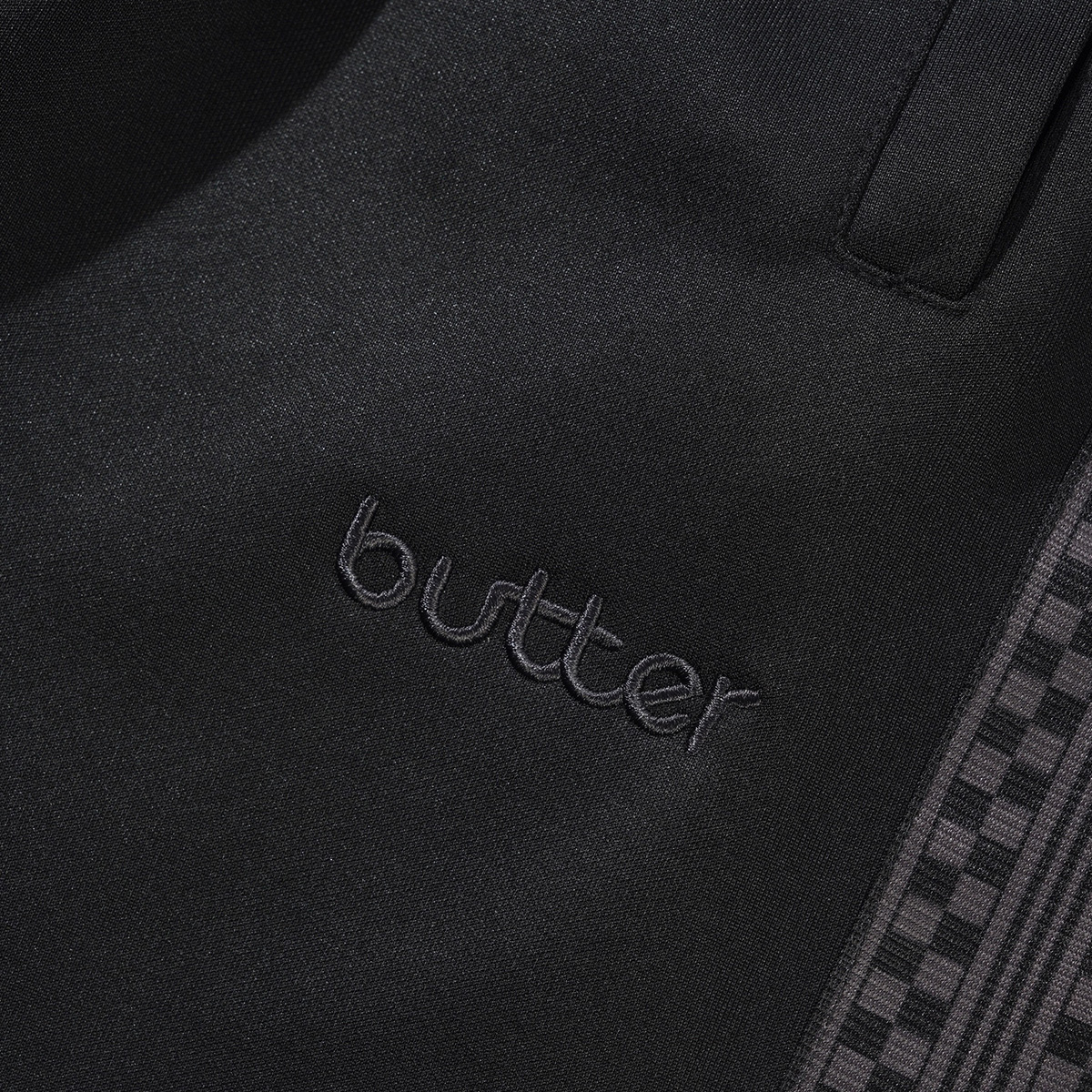 Butter Goods Check Tape Trackpants Black