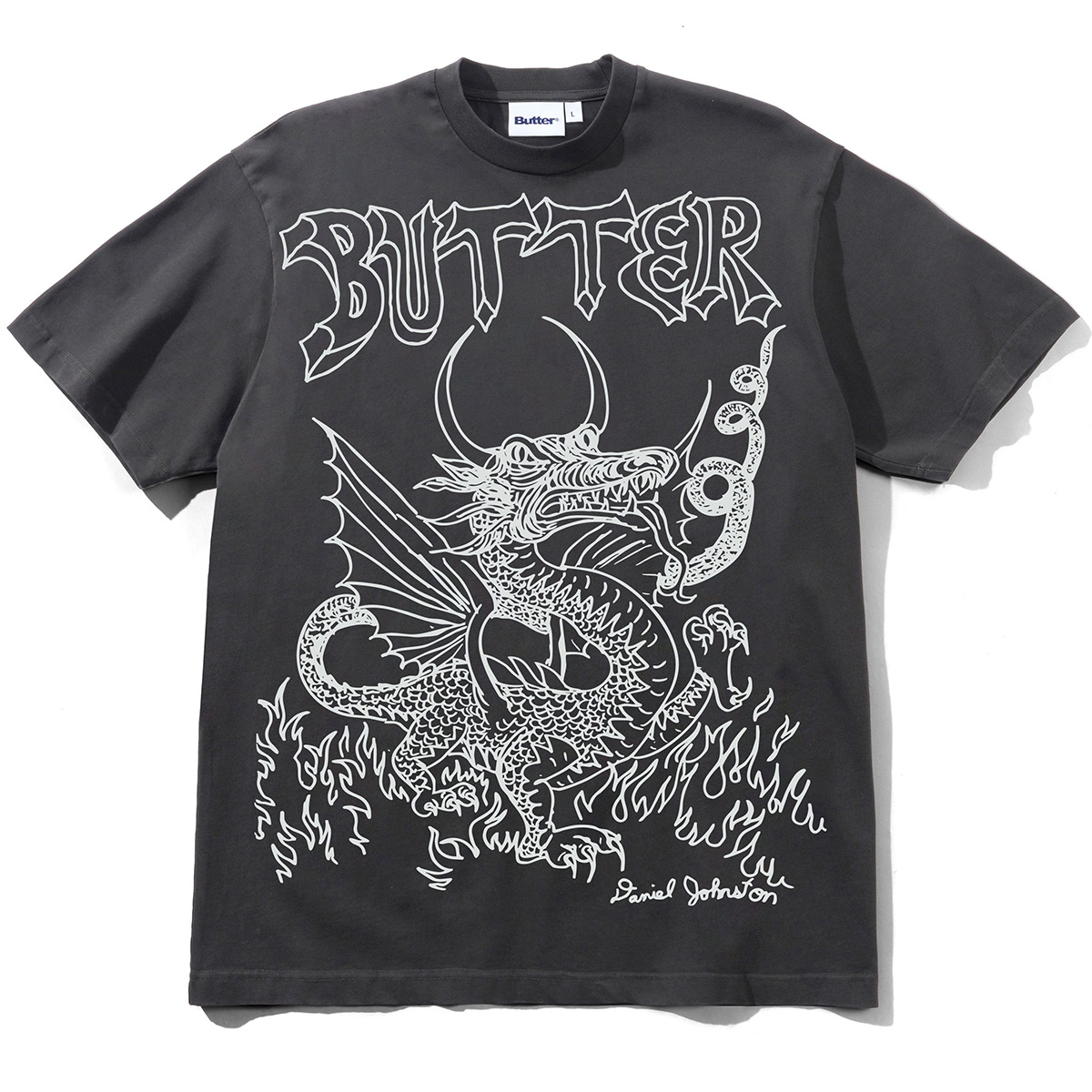 Butter Goods x Daniel Johnston Dragon T-shirt Washed Black