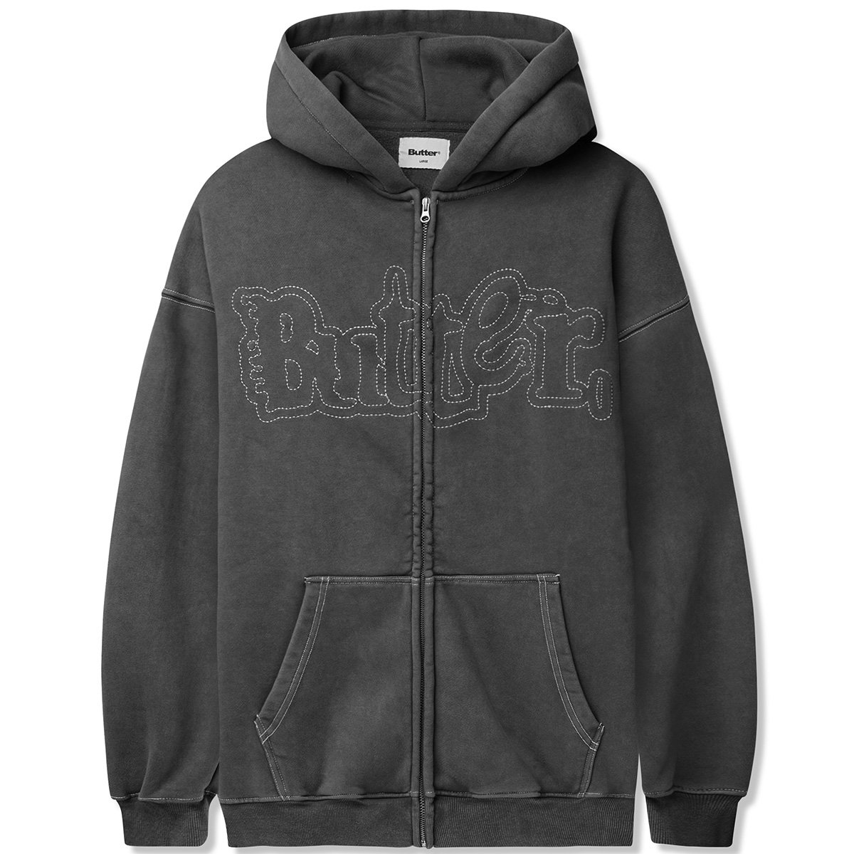 Butter Goods Breakdown Zip-Thru Hoodie Washed Black
