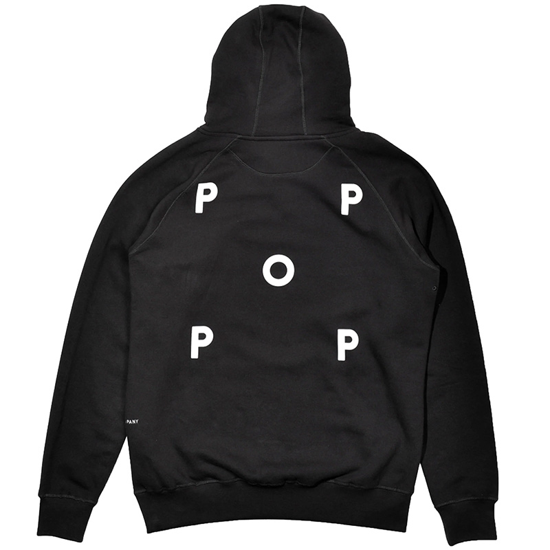 Pop Trading Company Logo Hoodie Black/White
