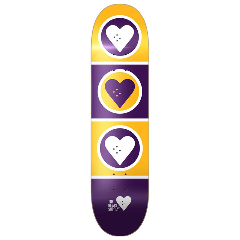 The Heart Supply Squad Kobe Deck Yellow/Purple 8.25