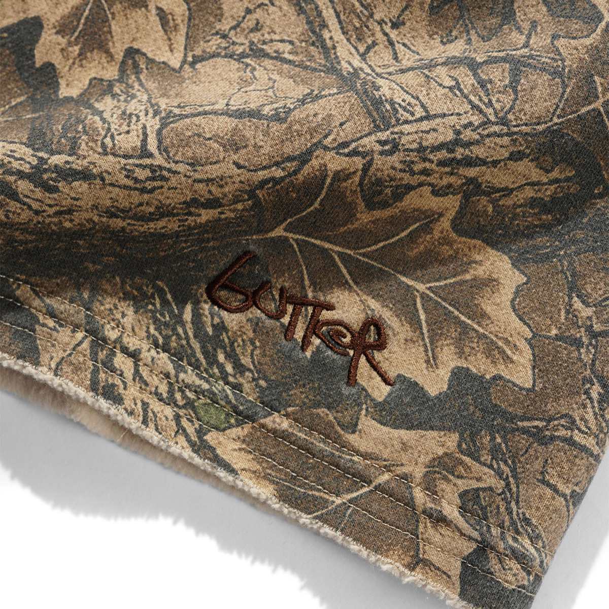 Butter Goods Fleece Shorts Forest Camo