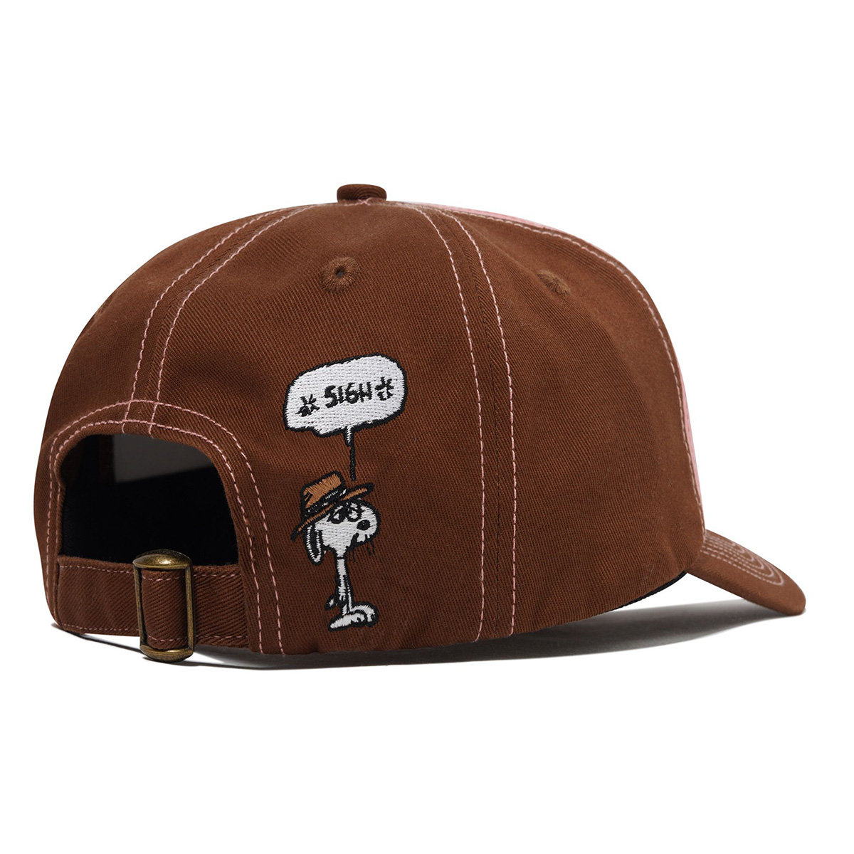 Butter Goods x Peanuts Spike 5 Panel Cap Brown/Light Pink