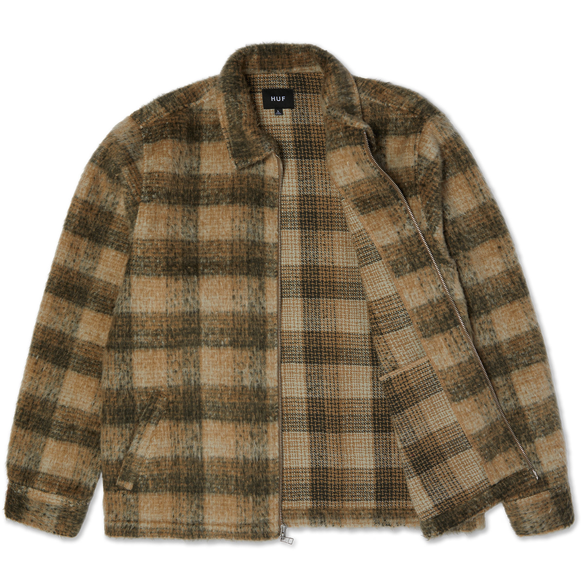 HUF Megablast Plaid Jacket Desert