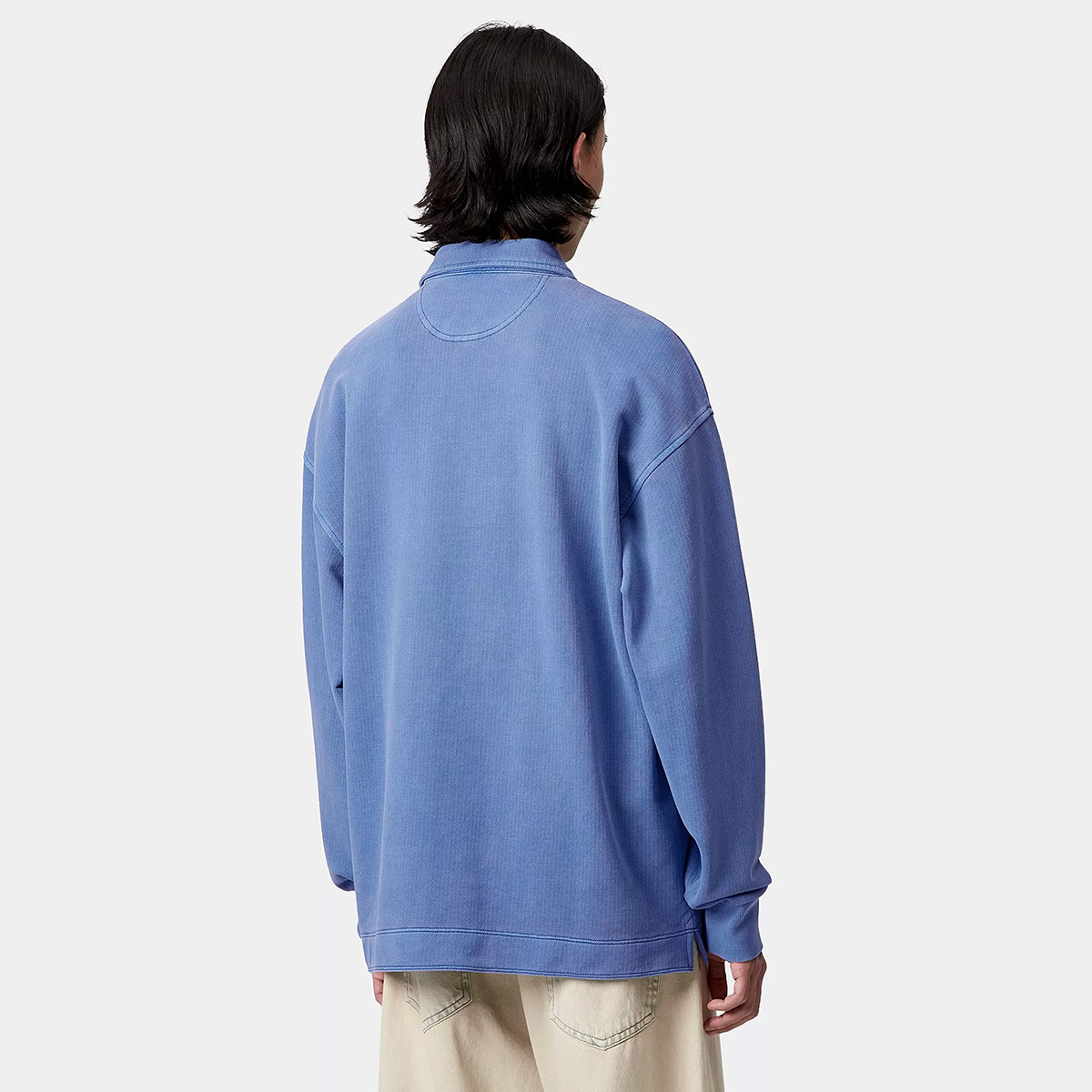 Carhartt WIP Pique Script Sweater Wolfsbane/White Garment Dyed