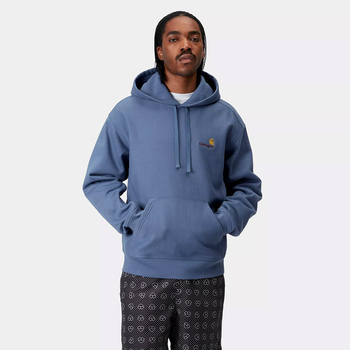 Carhartt WIP American Script Hooded Sweater Blue Iris