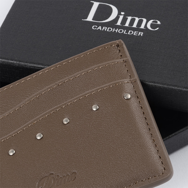 Dime Studded Cardholder Brown Dime Studded Cardholder Brown