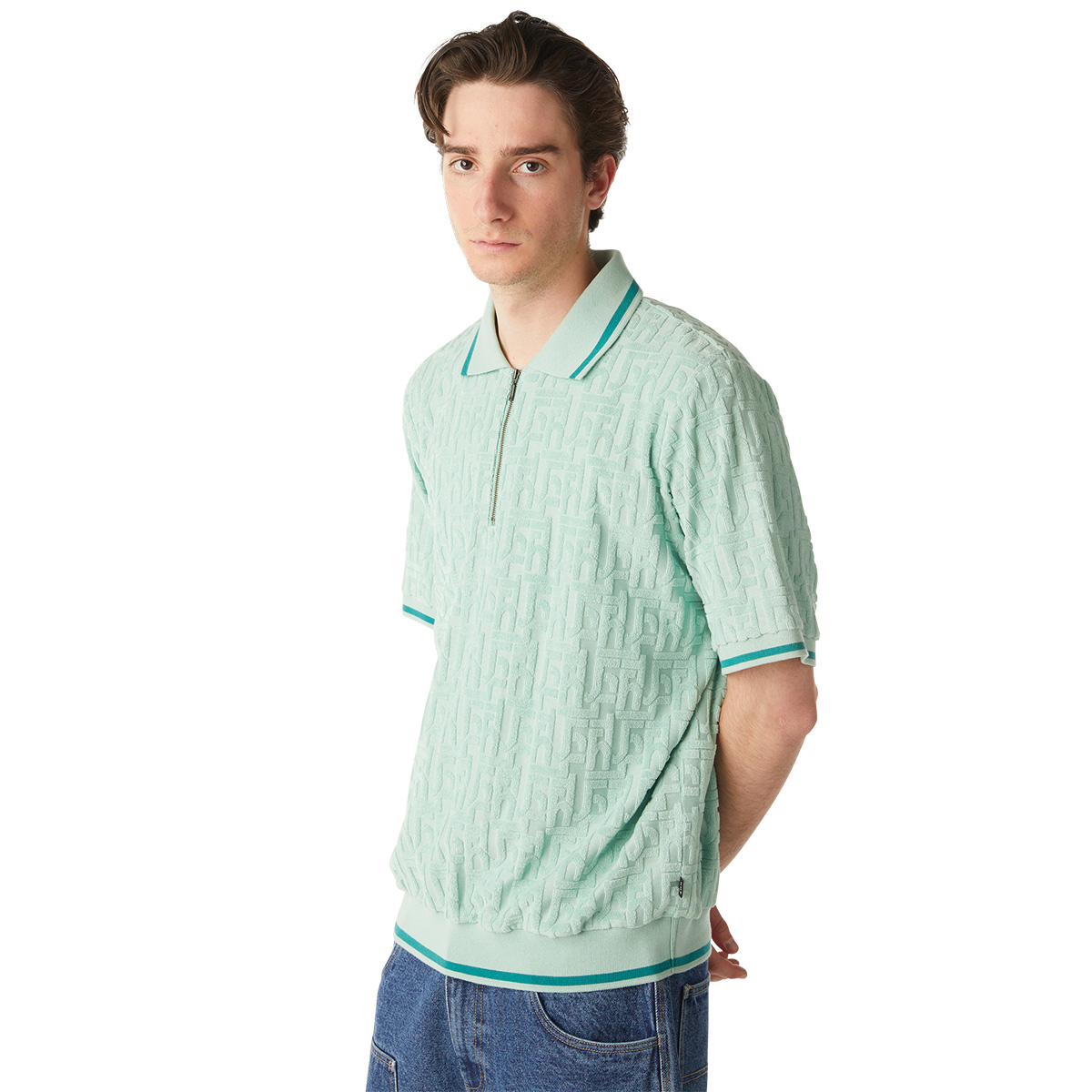 HUF Tether Jacquard Terry Top Jade HUF Tether Jacquard Terry Top Jade