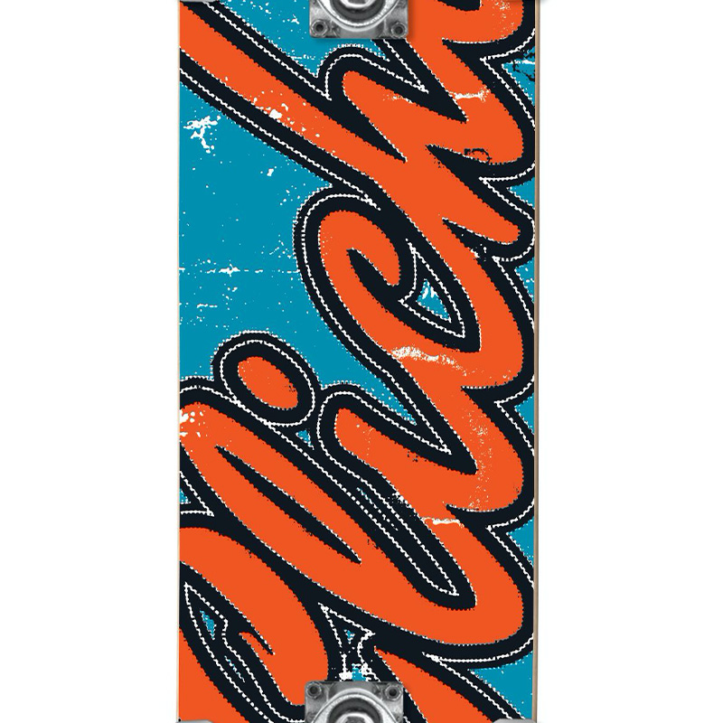 Cliché Old Logo First Push Complete Skateboard Blue/Orange 8.0