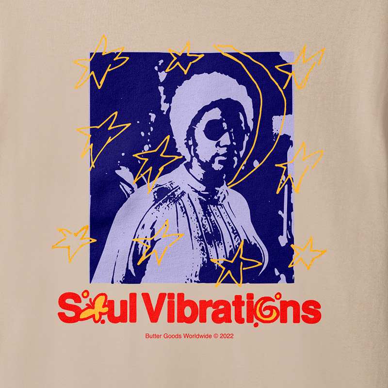 Butter Goods Soul Vibrations T-shirt Sand Butter Goods Soul Vibrations T-shirt Sand