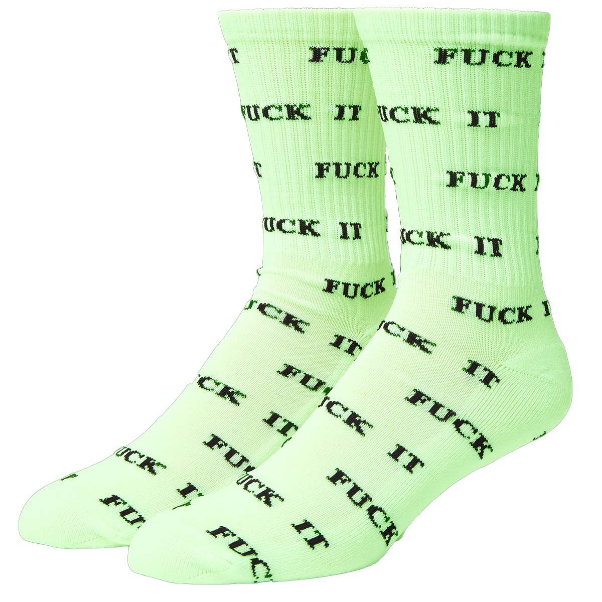 HUF Fuck It Glow Sock White HUF Fuck It Glow Sock White
