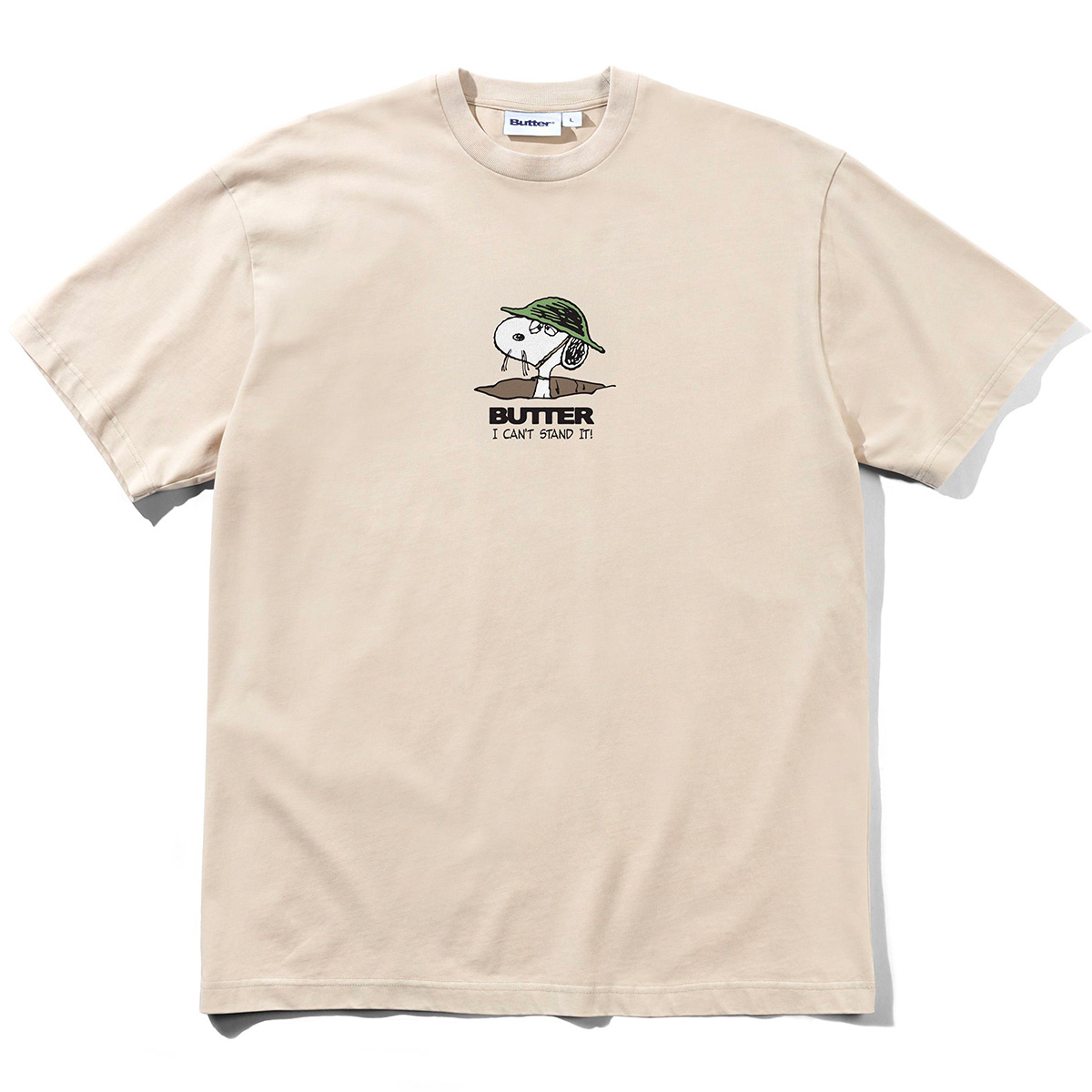 Butter Goods x Peanuts Can't Stand It T-shirt Washed Sandstone Butter Goods x Peanuts Can't Stand It T-shirt Washed Sandstone