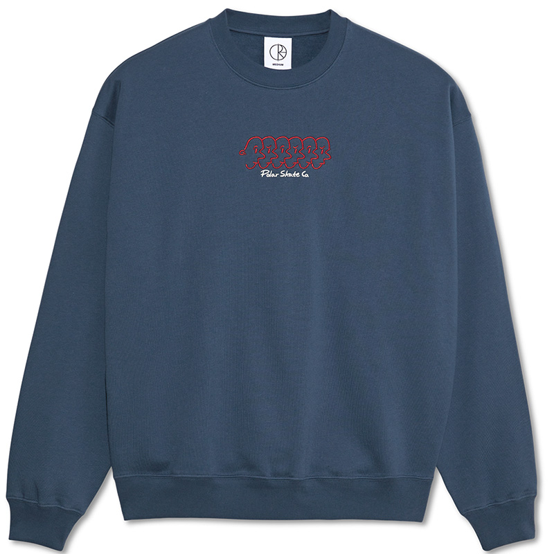 Polar Faces Dave Crewneck Sweater Grey Blue