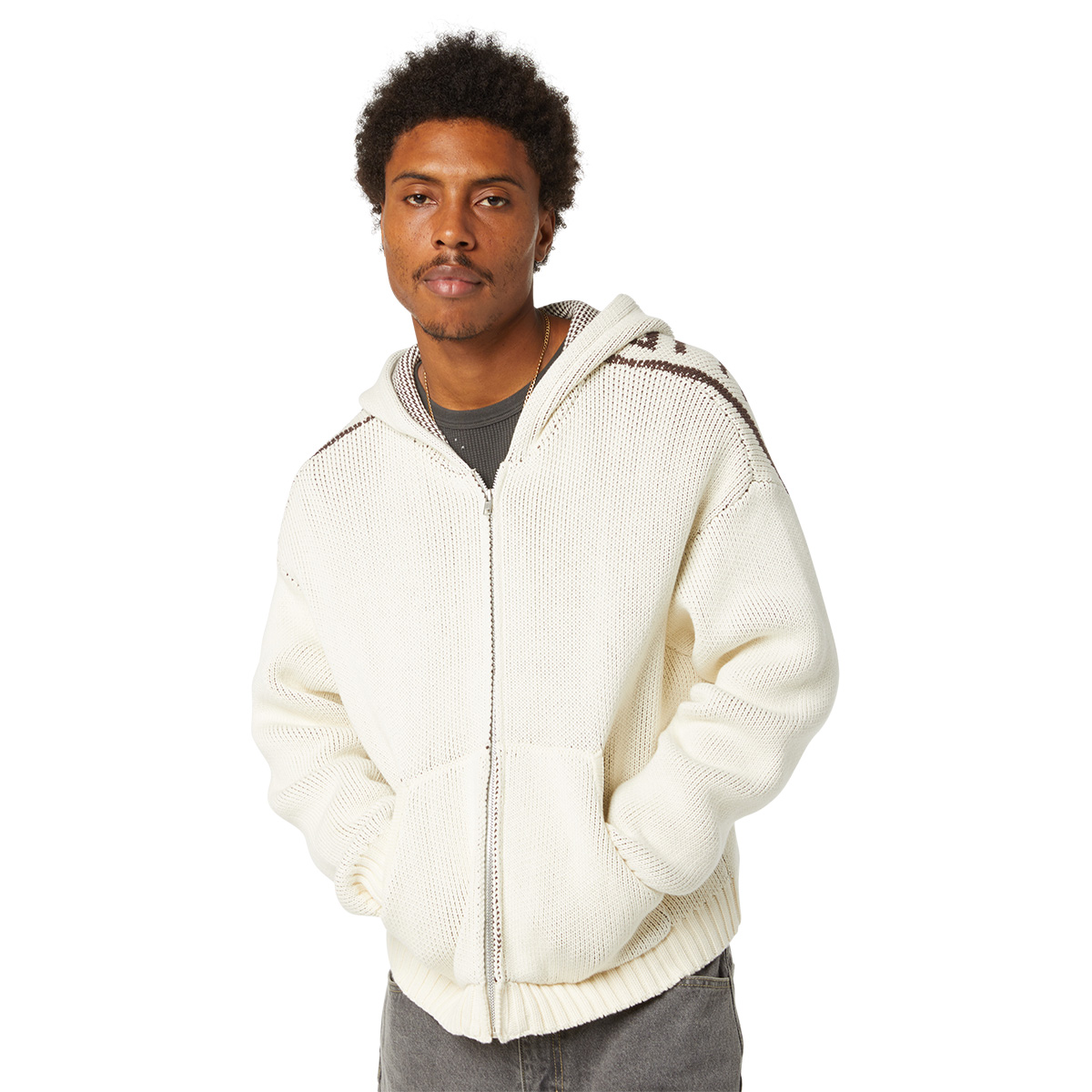 HUF Token Zip Hooded Sweater Bleach