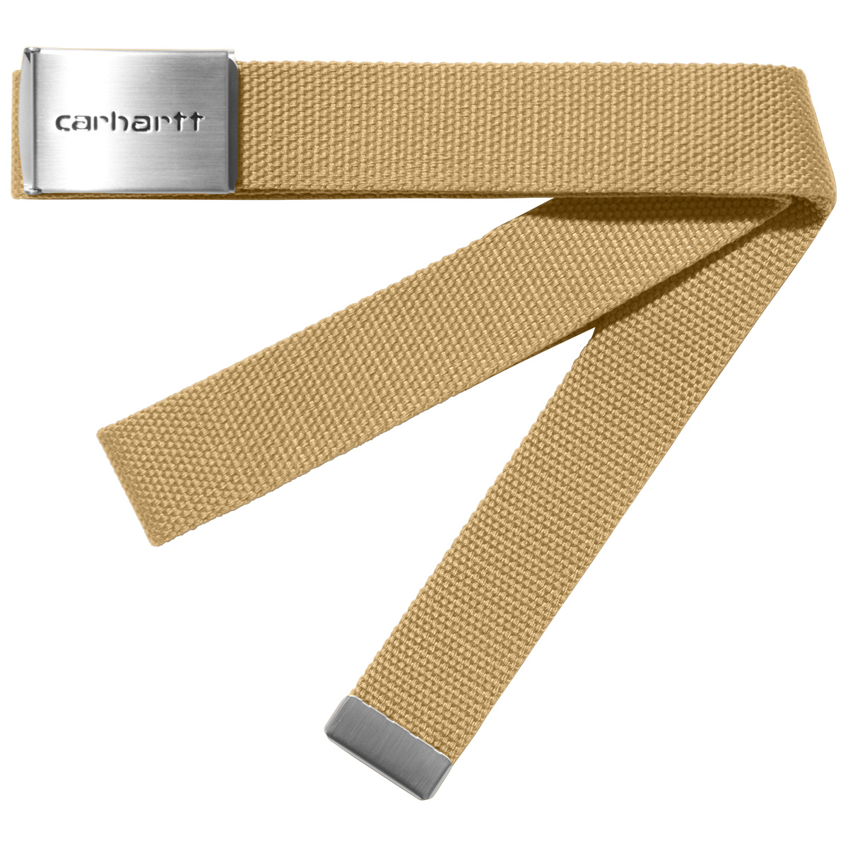 Carhartt WIP Clip Belt Chrome Bourbon Carhartt WIP Clip Belt Chrome Bourbon