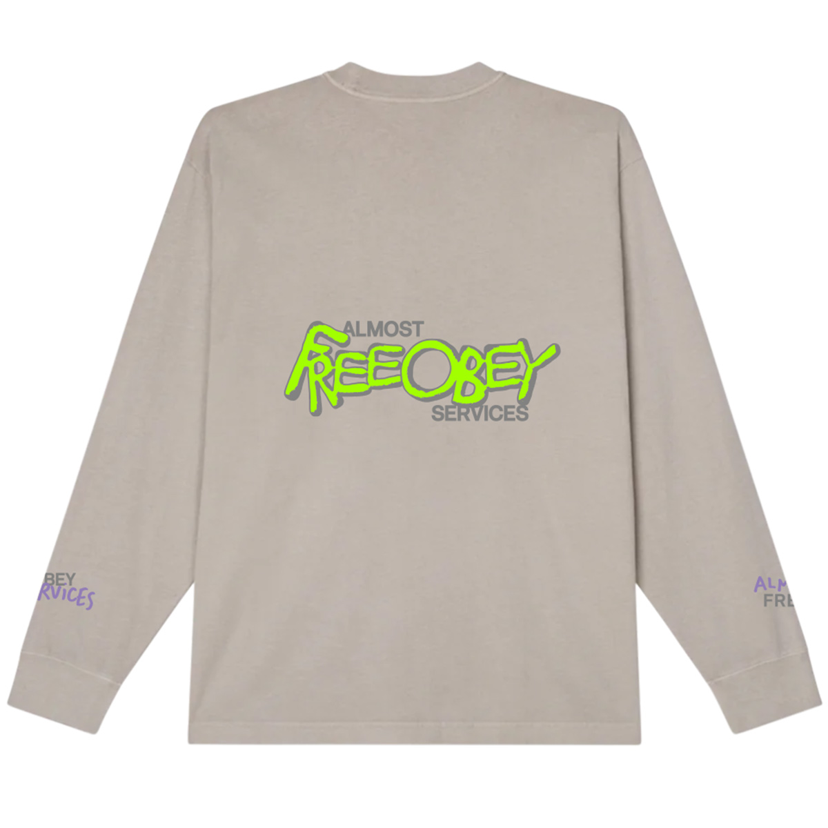 Obey Almost Free Obey Longsleeve T-Shirt Silver Grey