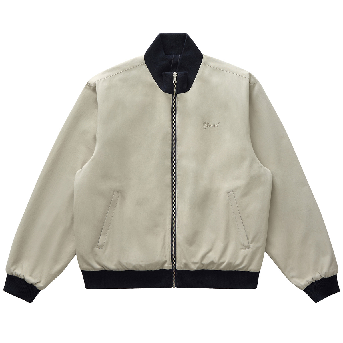 Grand Collection Reversible Pinstripe Wool/Cotton Jacket Grand Collection Reversible Pinstripe Wool/Cotton Jacket