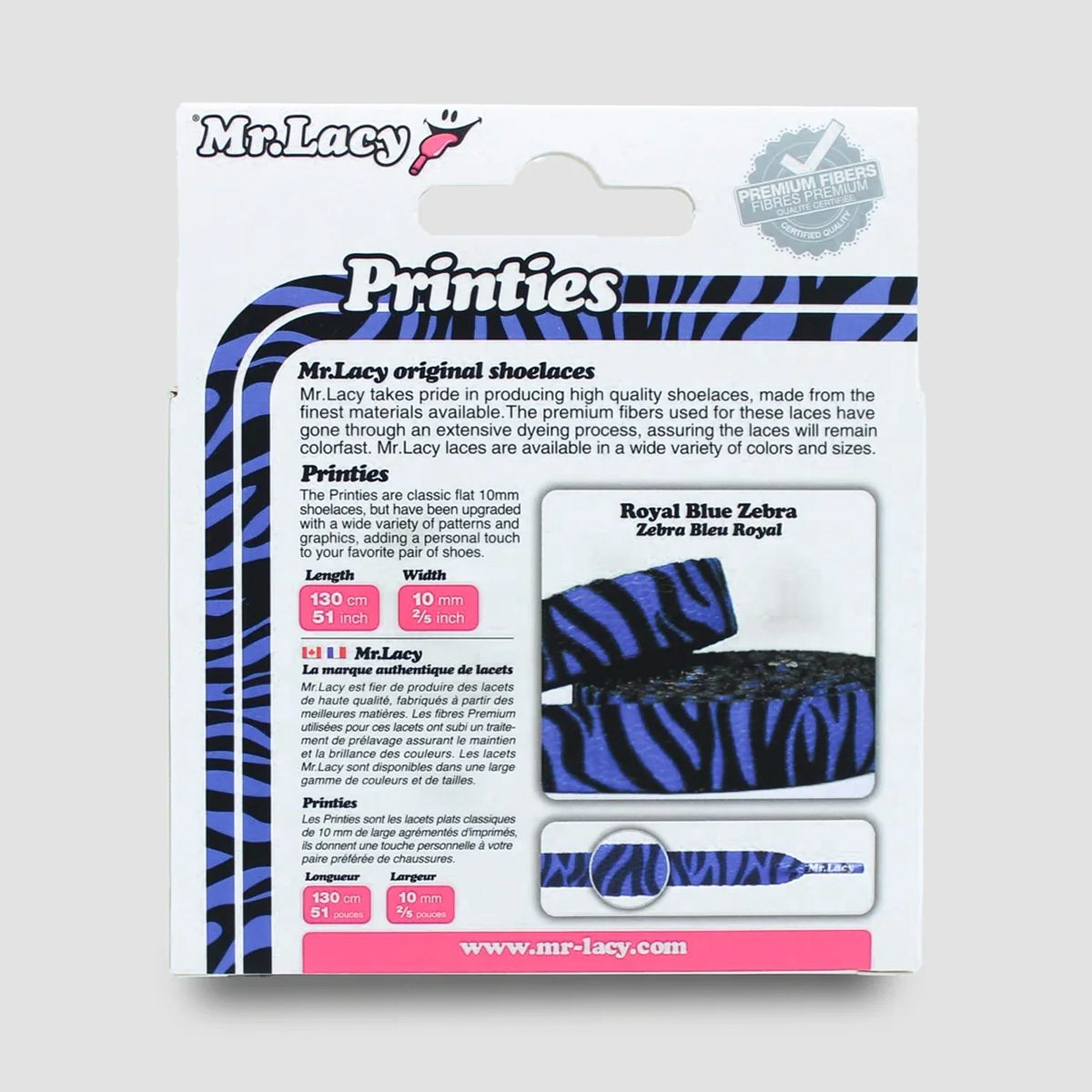 Mr.Lacy Printies Zebra Royal Blue