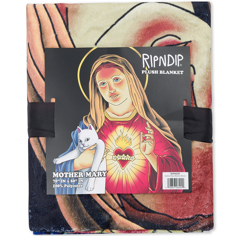 RIPNDIP Mother Mary Fleece Blanket Black