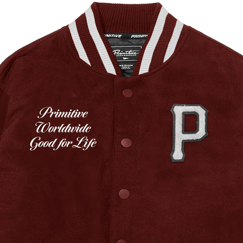 Primitive Union Varsity Jacket Burgundy Primitive Union Varsity Jacket Burgundy