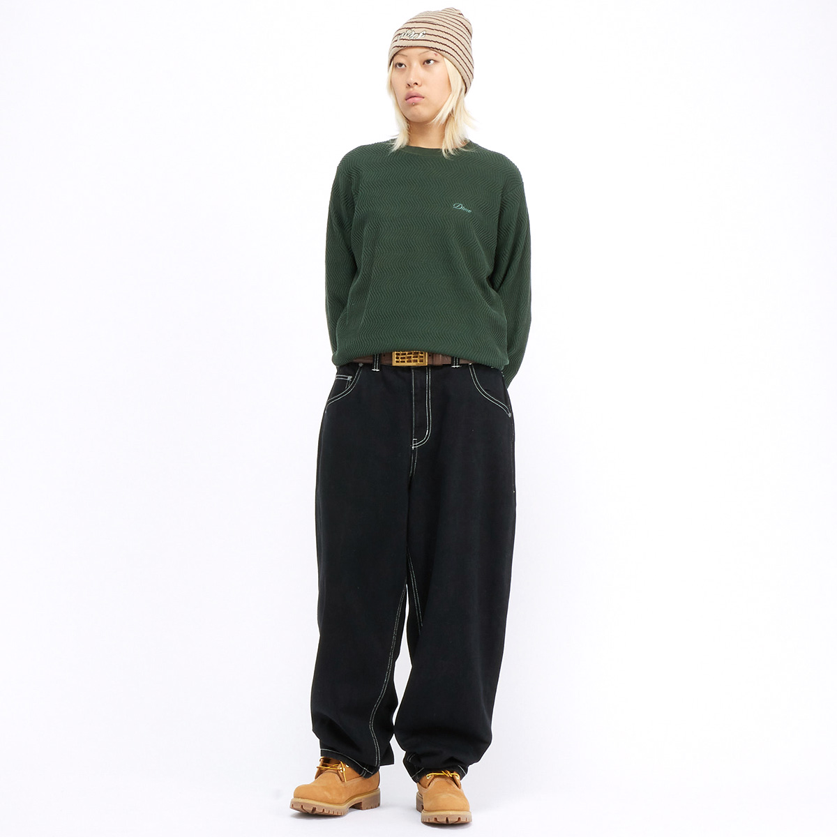 Dime Wave Cable Knit Sweater Forest Dime Wave Cable Knit Sweater Forest