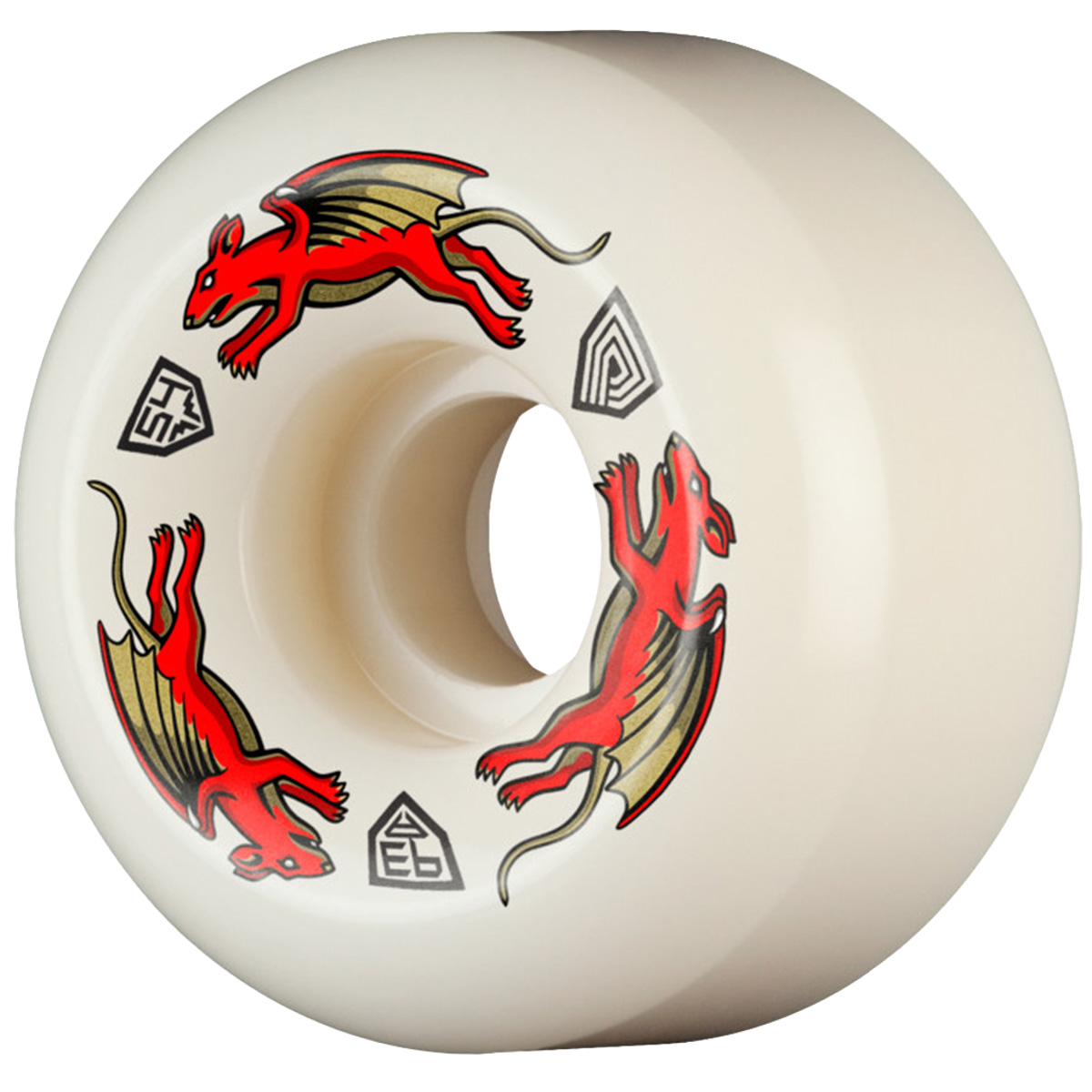 Powell Peralta Dragon Formula Nano Rat AV6 Wheels White/Red 93A 54mm x 34mm