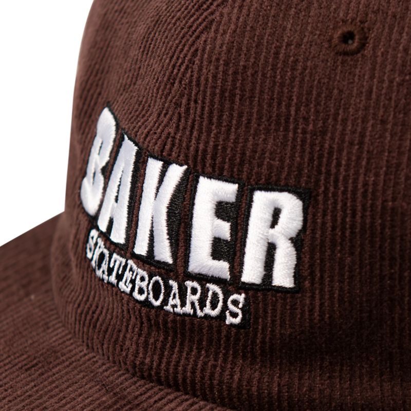 Baker Brand Logo Cord Snapback Cap Brown