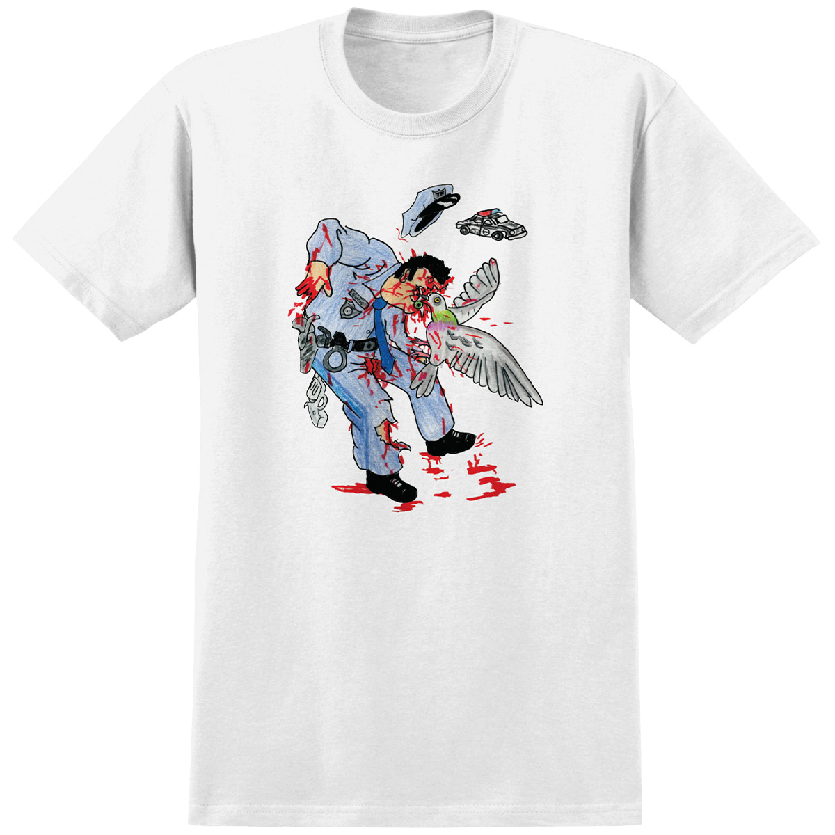 Anti Hero Pigeon Attack T-Shirt White Anti Hero Pigeon Attack T-Shirt White