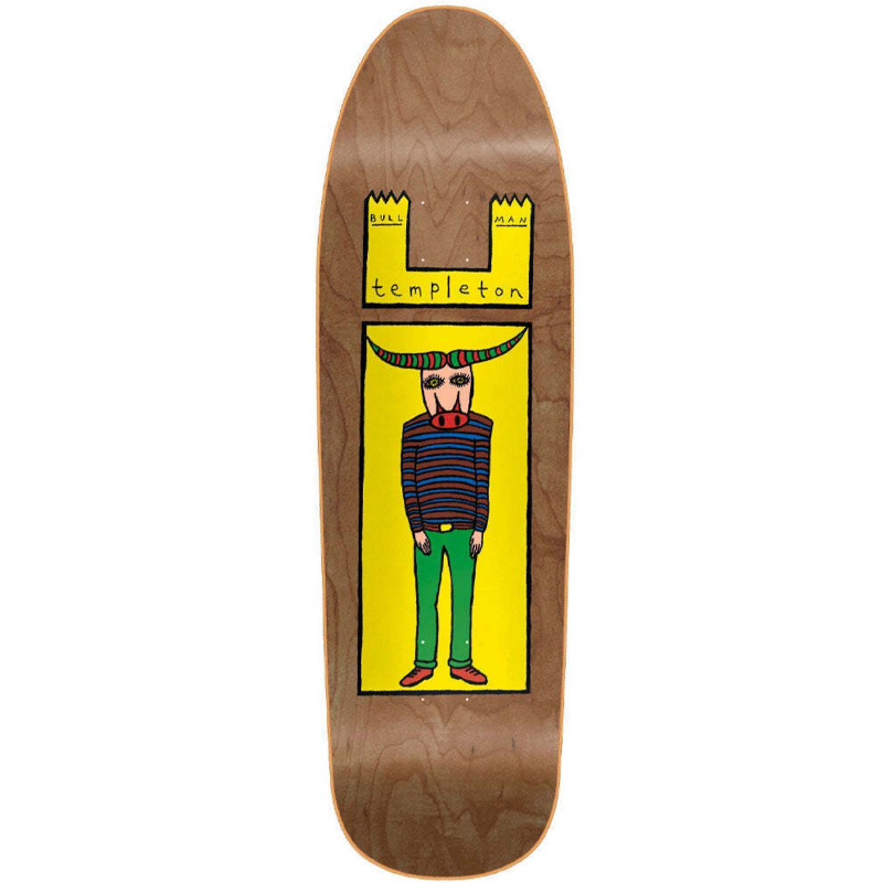 New Deal Templeton Bullman Heat Transfer Skateboard Deck Brown 9.35