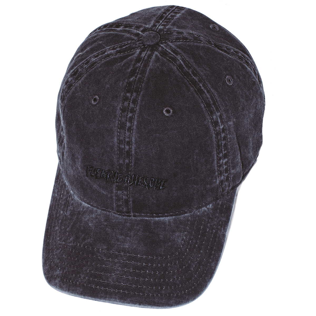 Fucking Awesome Tonal Little Stamp Logo 6 Panel Cap Black