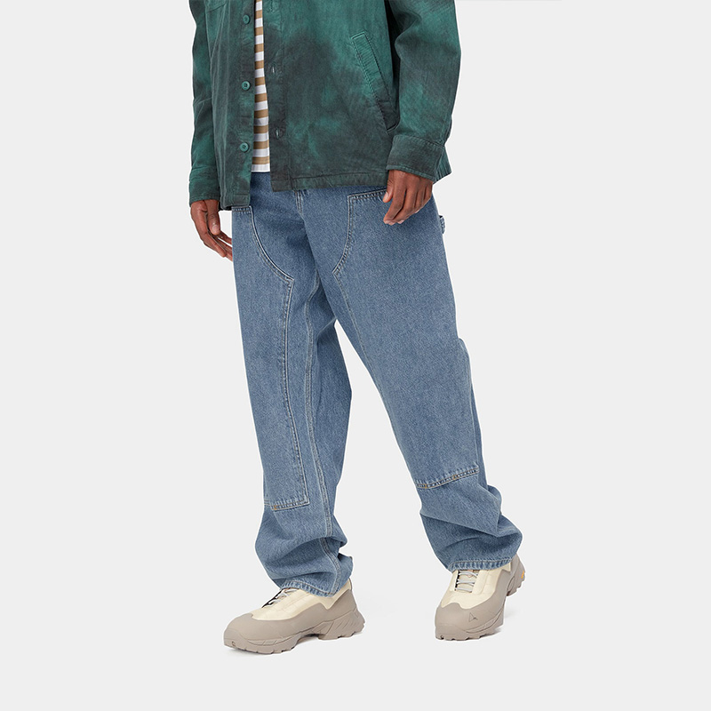 Carhartt WIP Double Knee Pant Blue Heavy Stone Wash Carhartt WIP Double Knee Pant Blue Heavy Stone Wash