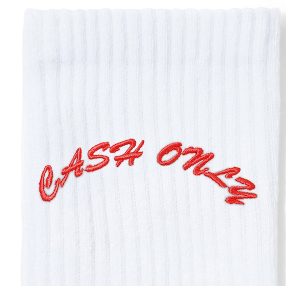 Cash Only Logo Crew Socks White Cash Only Logo Crew Socks White