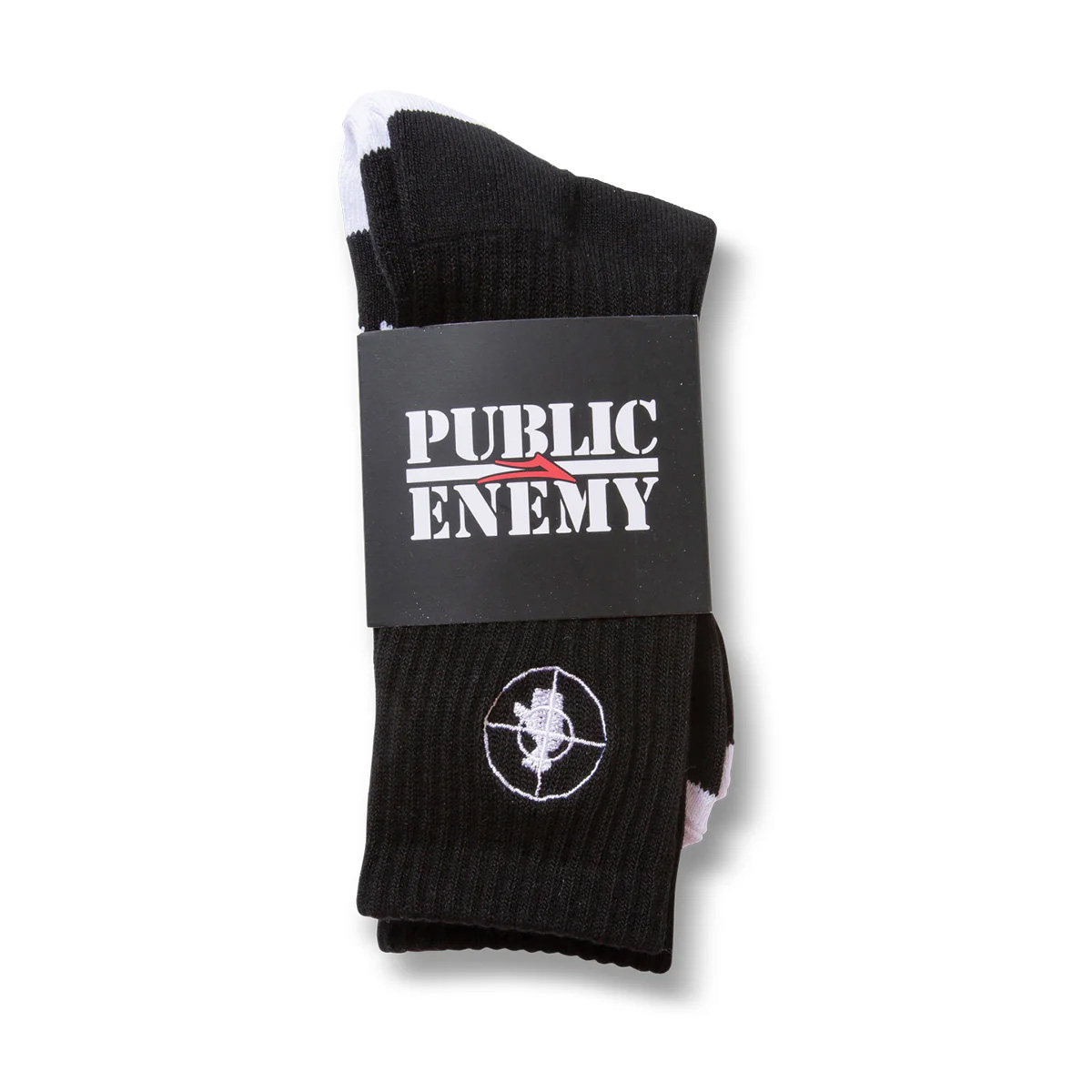 Lakai Public Enemy Sniper Logo Sock Black/White Lakai Public Enemy Sniper Logo Sock Black/White