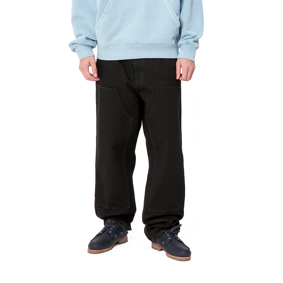 Carhartt WIP Double Knee Pants Black Rinsed Carhartt WIP Double Knee Pants Black Rinsed